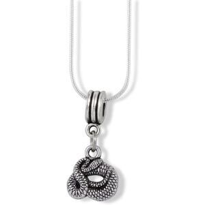 Snake Reptile Coiled Charm Snake Chain Necklace